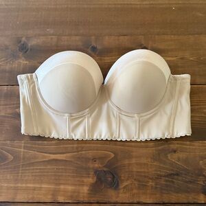 Cream Longline Strapless Bra